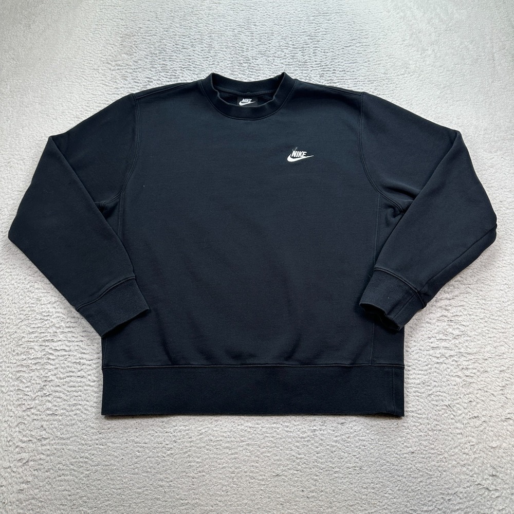 Nike Sweatshirt Mens Medium‎ Black Sportswear Club Fleece Pullover BV2662-010